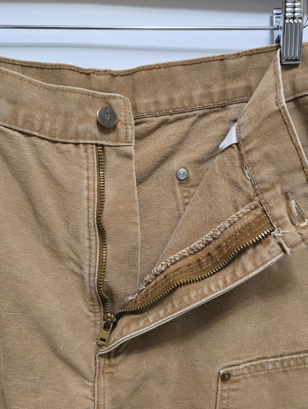 Carhartt B136 Brown Double Knee Duck Work Pants 36x32 Carpenter Dungaree